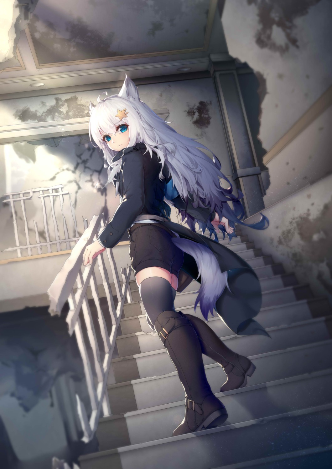 animal_ears ray_(pixiv9514208) tail thighhighs