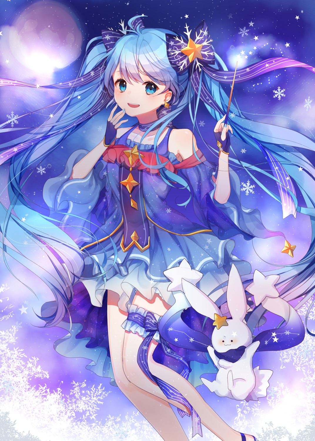 garter hatsune_miku herb_(artist) vocaloid yuki_miku