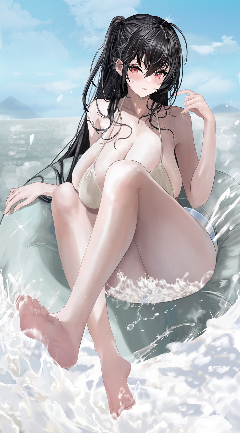 azur_lane bikini changgong feet swimsuits taihou_(azur_lane) wet