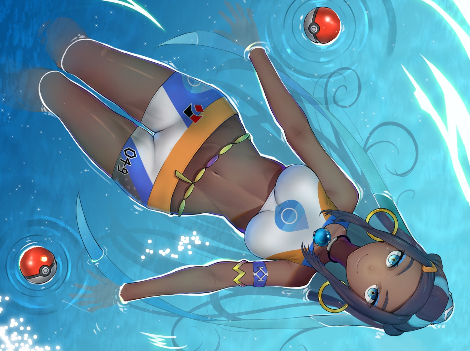 bike_shorts gatchan pokemon pokemon_swsh rurina_(pokemon) wet