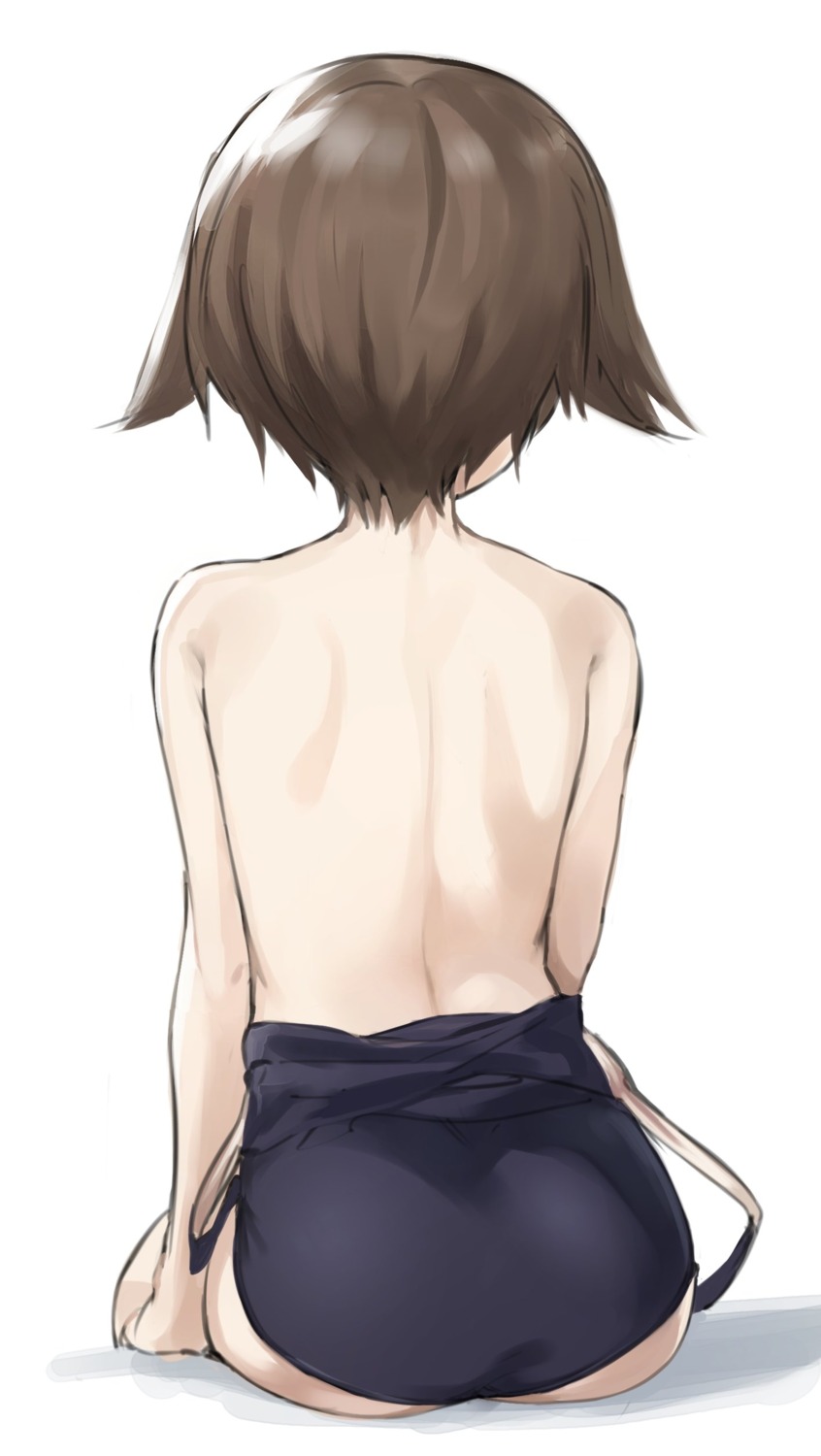 fankupl miyafuji_yoshika school_swimsuit sketch strike_witches swimsuits topless