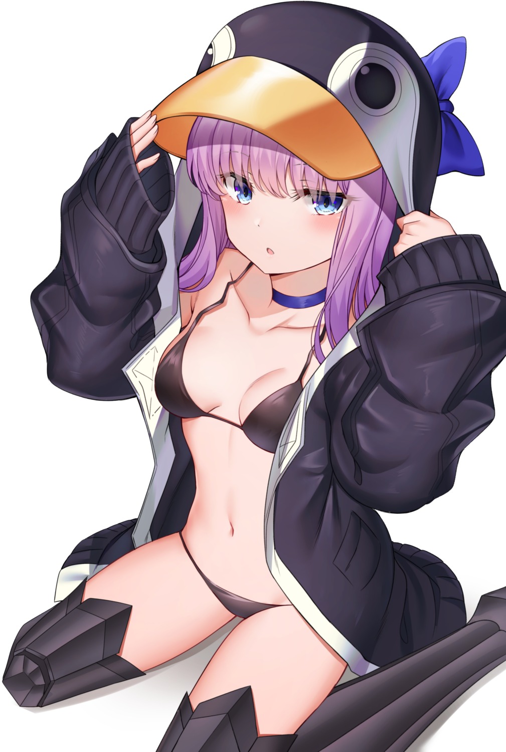 bikini fate/grand_order meltryllis open_shirt penguin sunhyun swimsuits thighhighs