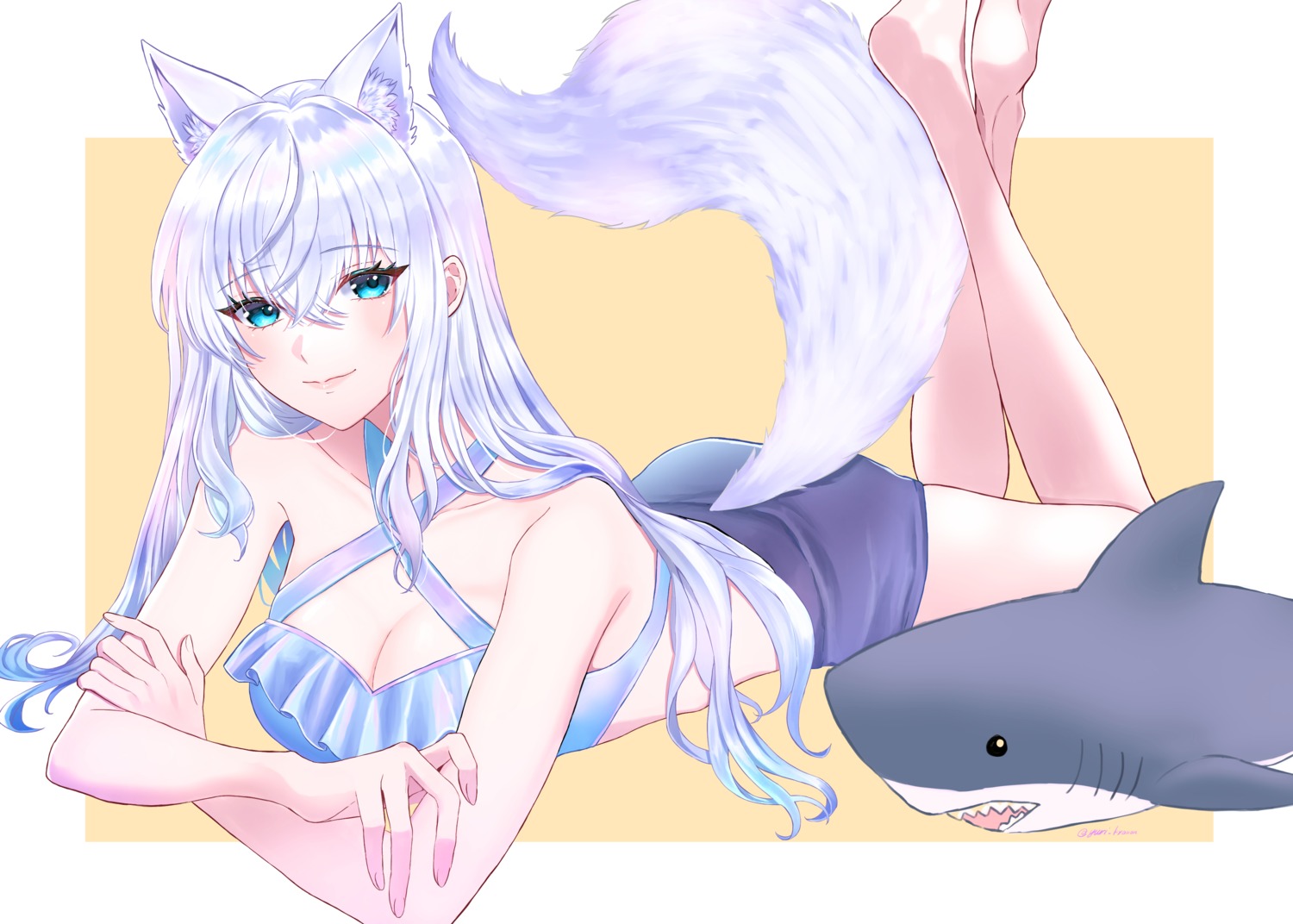 animal_ears bikini nekomimi noripro shirayuki_mishiro swimsuits tagme tail