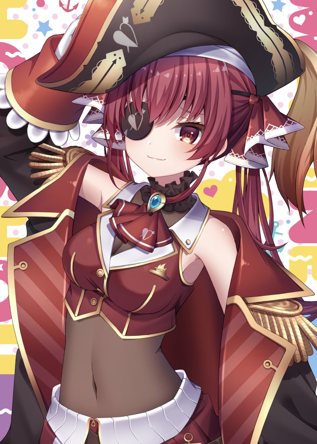 eyepatch hololive houshou_marine pirate sapphire_(sapphire25252)