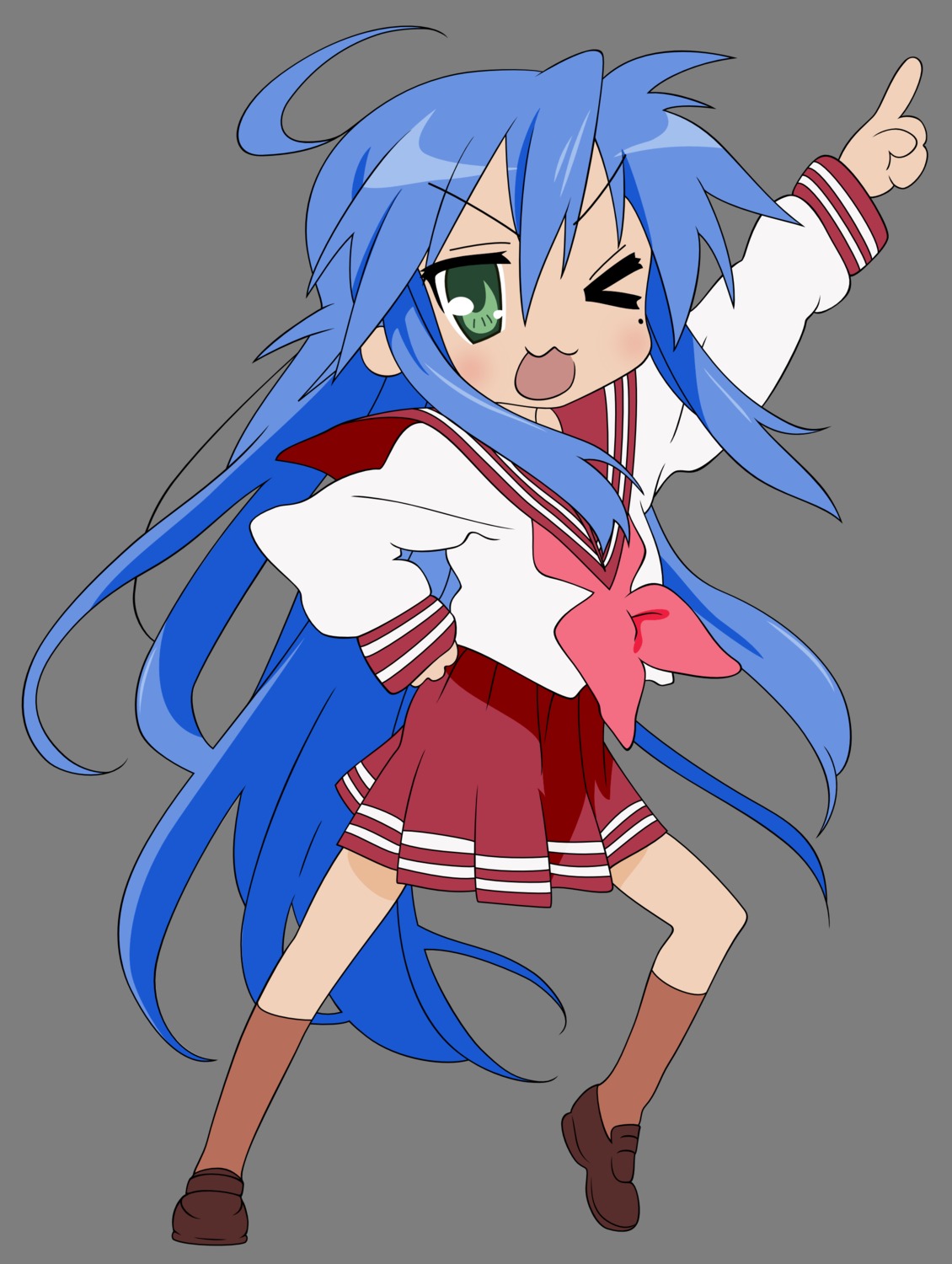 izumi_konata lucky_star seifuku transparent_png vector_trace