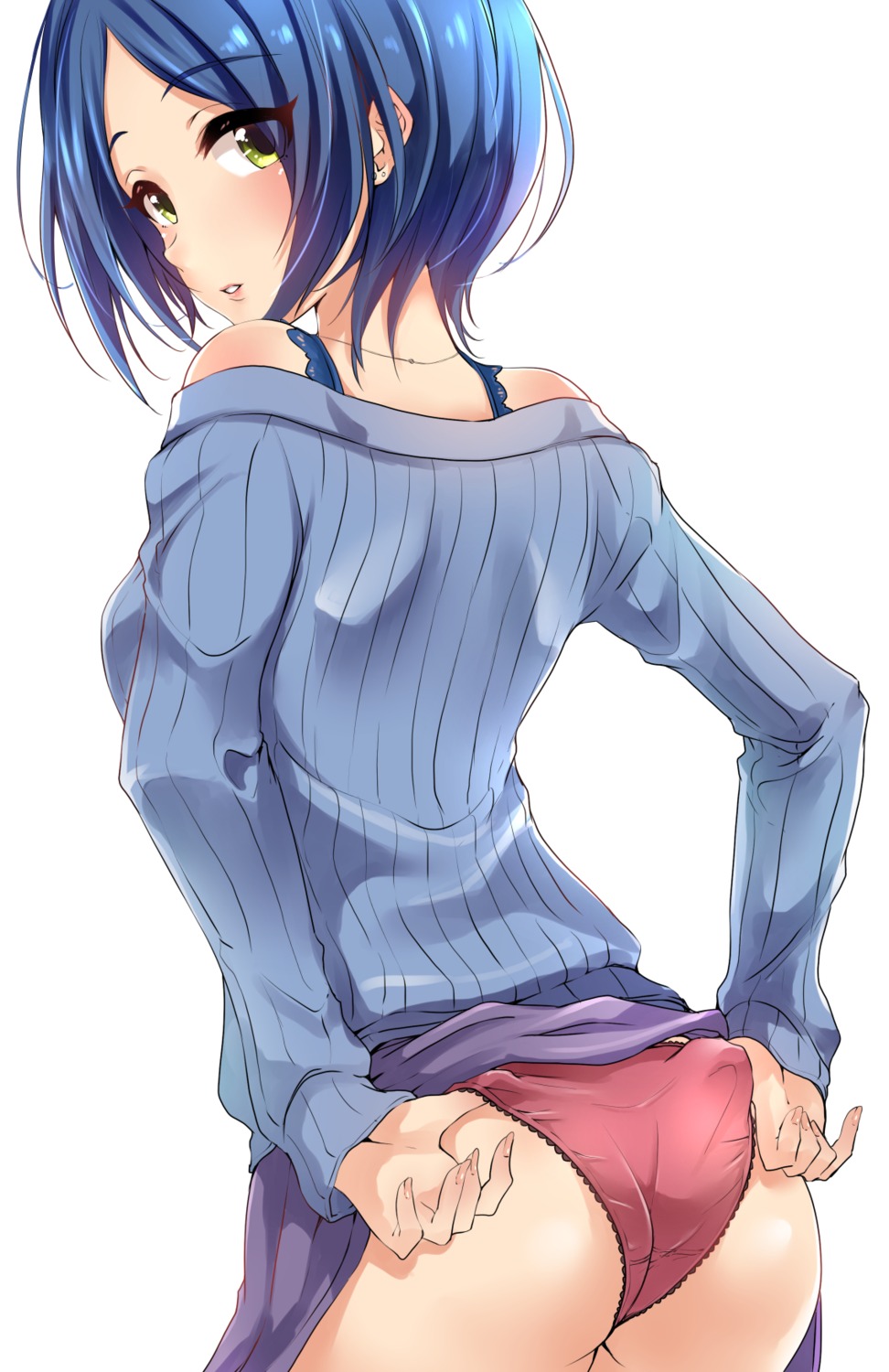 ass hayami_kanade murabito_c pantsu skirt_lift sweater the_idolm@ster the_idolm@ster_cinderella_girls