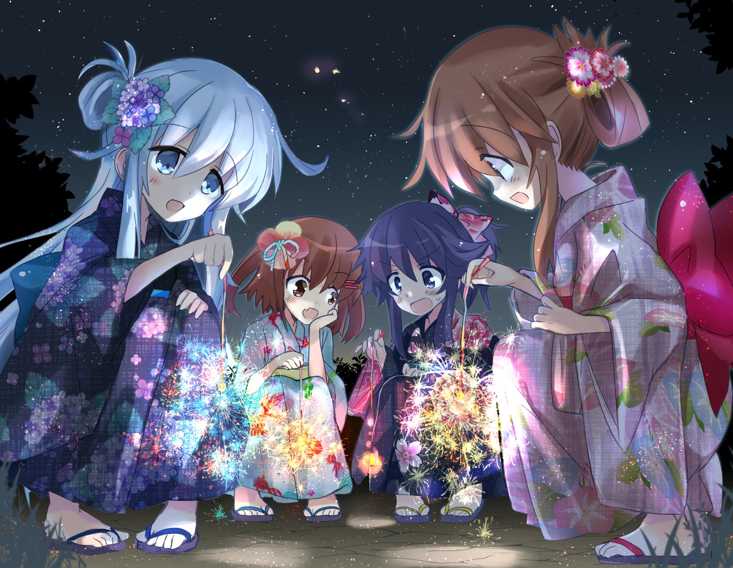 akatsuki_(kancolle) hibiki_(kancolle) hizuki_yayoi ikazuchi_(kancolle) inazuma_(kancolle) kantai_collection yukata