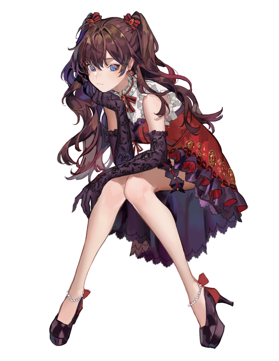 chyoel dress garter heels ichinose_shiki the_idolm@ster the_idolm@ster_cinderella_girls