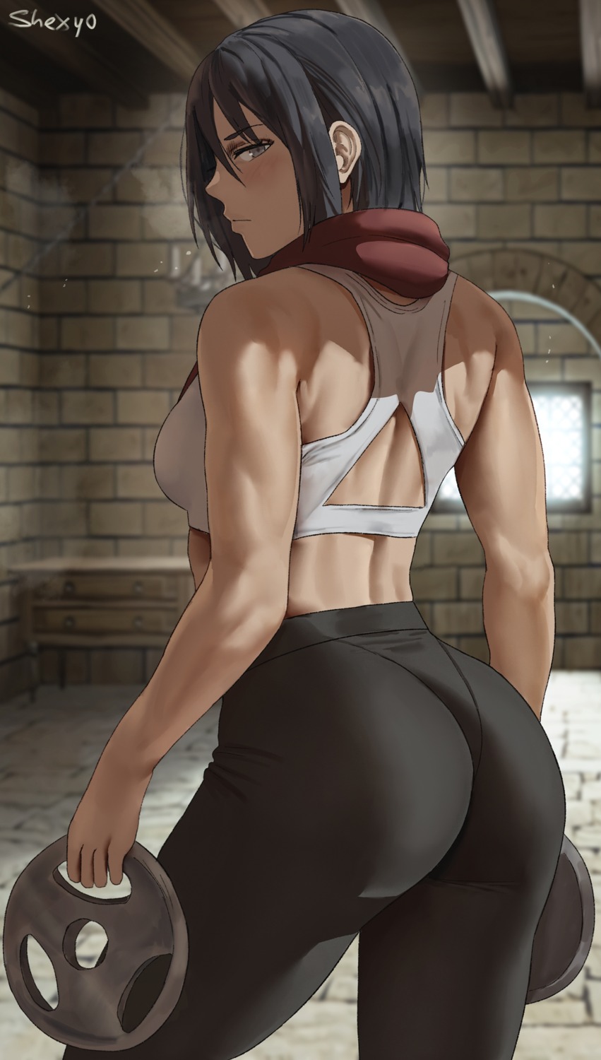 ass gym_uniform mikasa_ackerman shexyo shingeki_no_kyojin