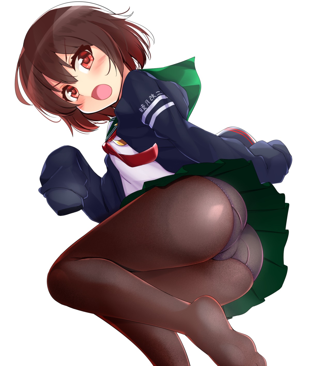 ass black_pepper kantai_collection pantsu pantyhose seifuku skirt_lift