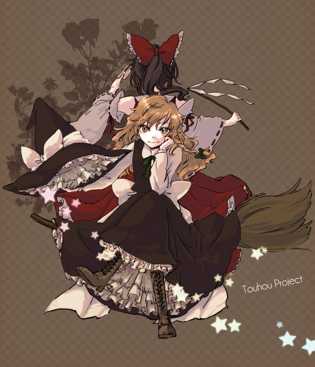 hakurei_reimu kirisame_marisa touhou yonu