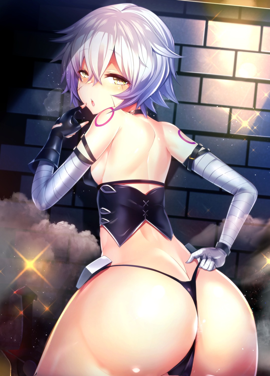 ass bandages cameltoe fate/apocrypha fate/grand_order fate/stay_night jack_the_ripper silly tattoo thong