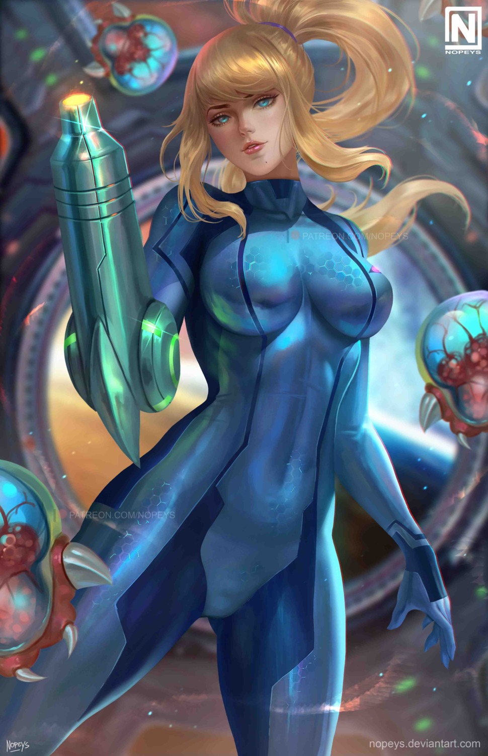 bodysuit metroid nopeys samus_aran weapon