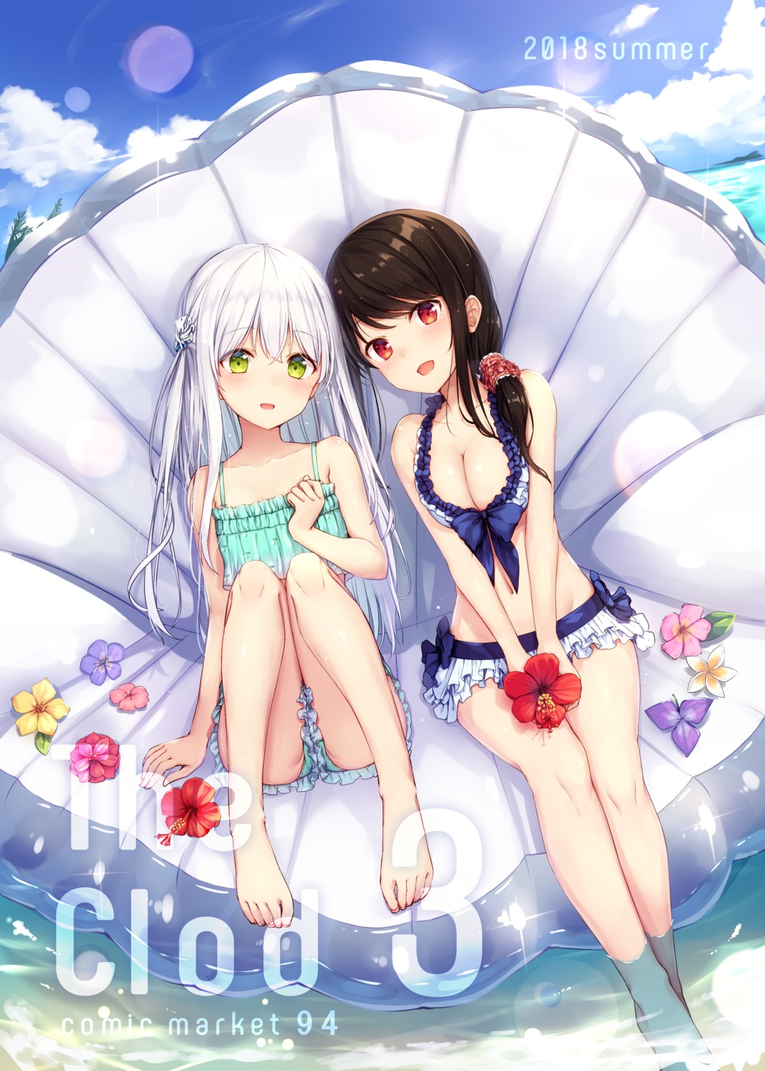 bikini cleavage feet mitoko_(tsuchikure) shiori_(tsuchikure) swimsuits tsuchikure wet