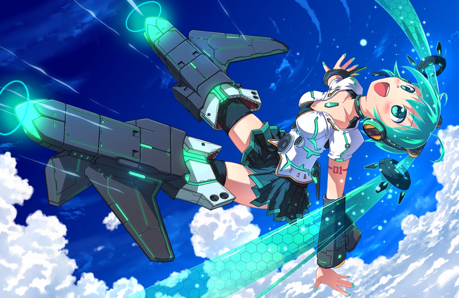 akisorapx cleavage hatsune_miku mecha_musume parody strike_witches thighhighs vocaloid