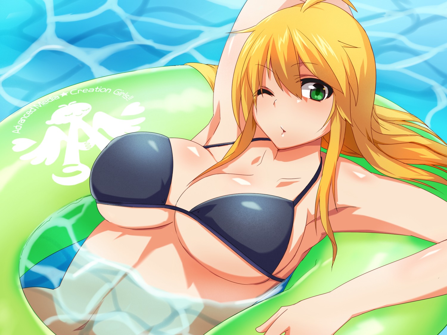 bikini_top brll cleavage hoshii_miki swimsuits the_idolm@ster underboob wet