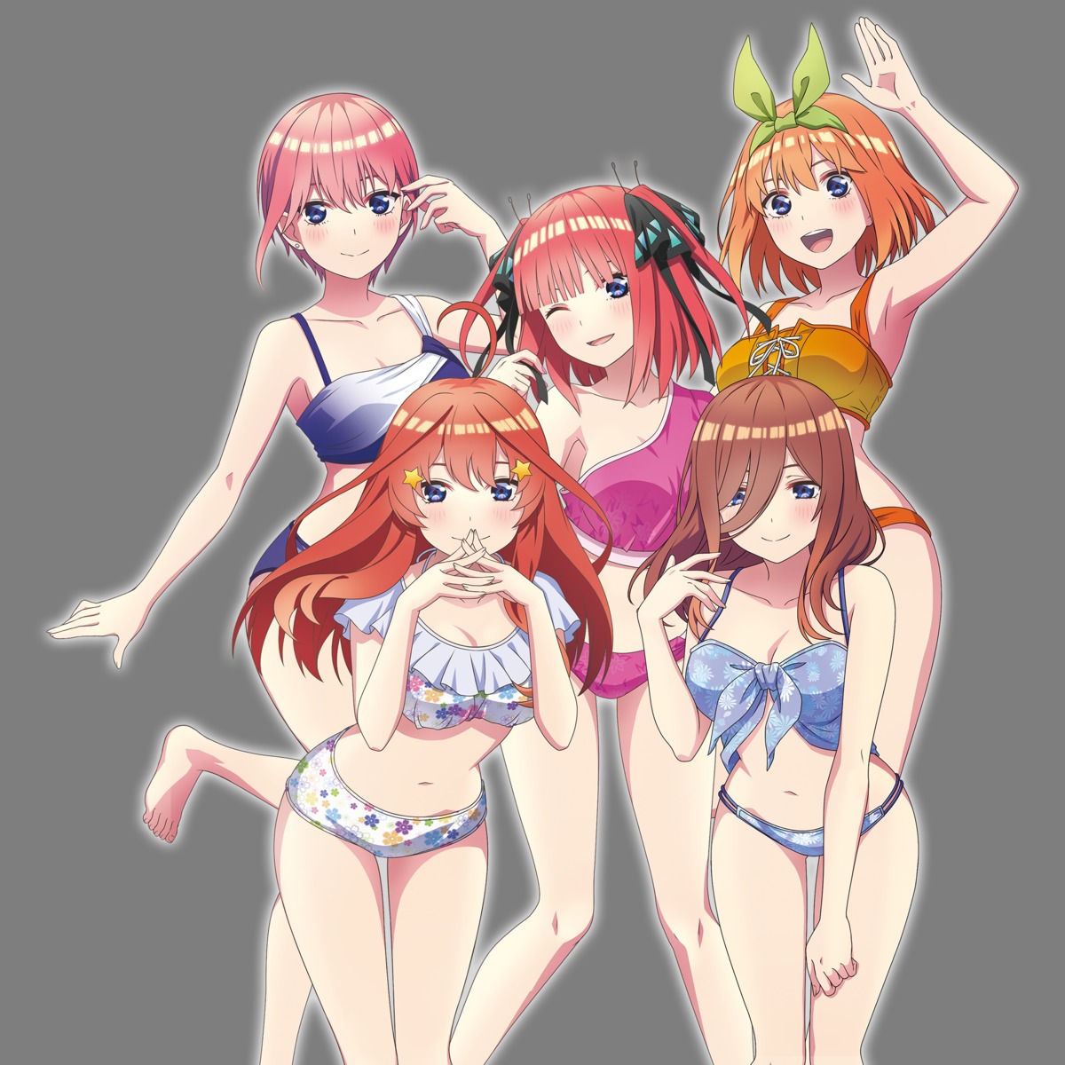 5-toubun_no_hanayome bikini cleavage nakano_ichika nakano_itsuki nakano_miku nakano_nino nakano_yotsuba swimsuits transparent_png