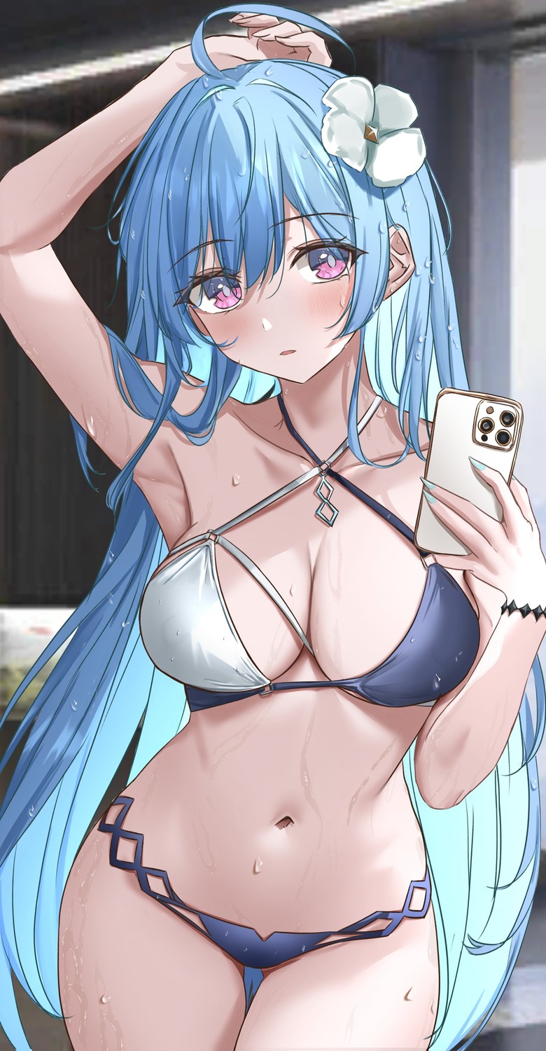 azur_lane bikini helena_(azur_lane) selfie swimsuits vayneeeee