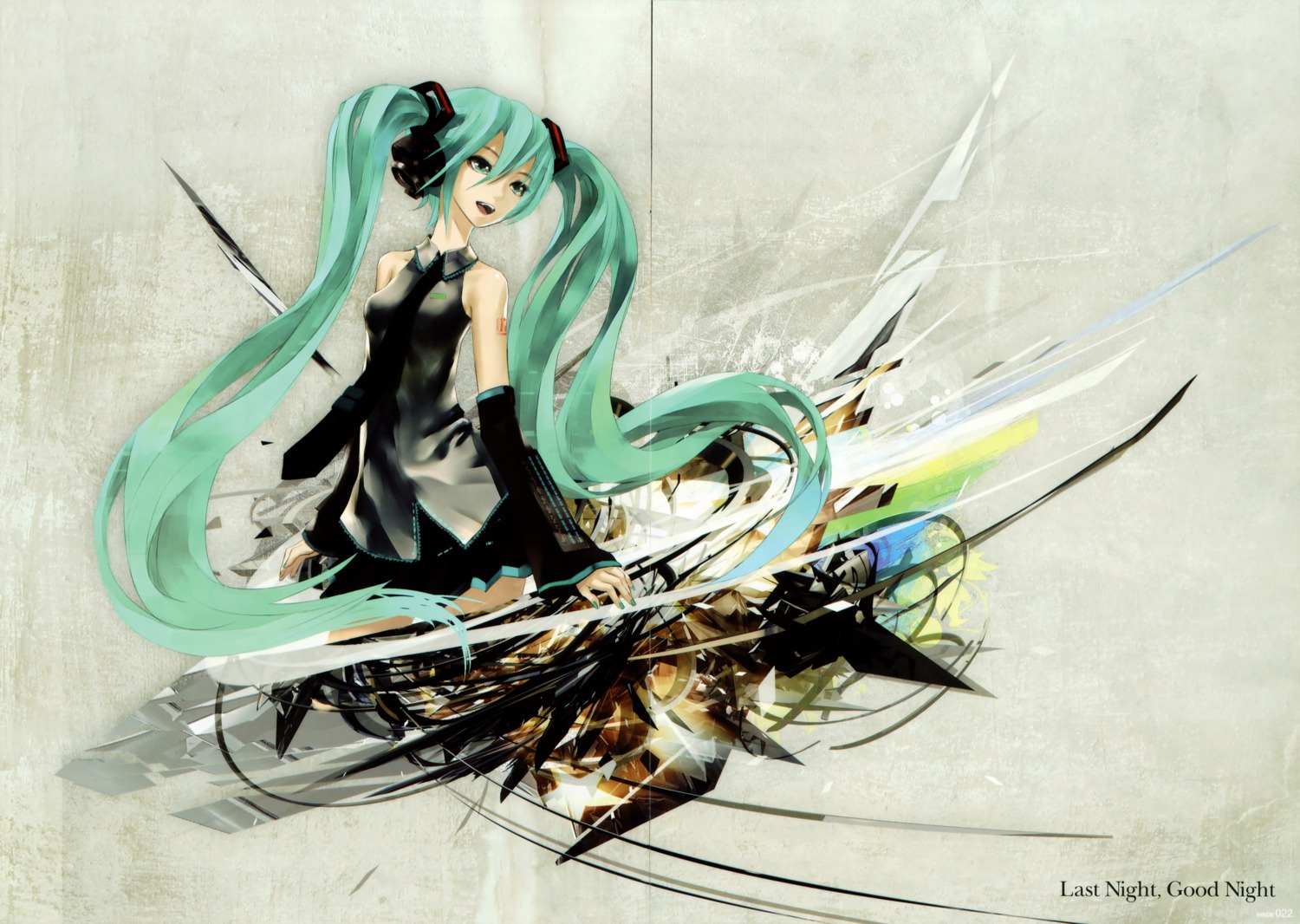 crease hatsune_miku last_night_good_night_(vocaloid) redjuice vocaloid