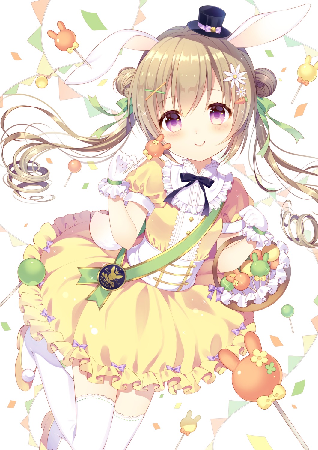 animal_ears dress thighhighs wasabi_(sekai)