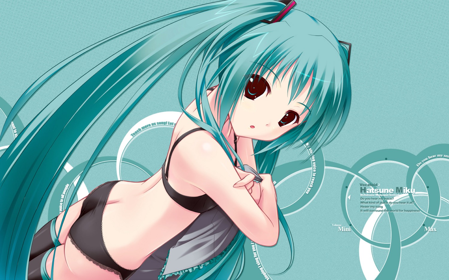 amino_kohaku bra hatsune_miku pantsu thighhighs vocaloid wallpaper