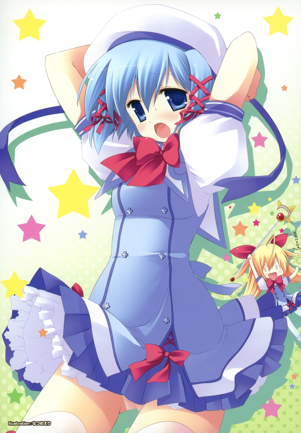 cameltoe chibi magicarat_radiant natsume_eri pantsu parasol seifuku thighhighs yuunagi_suzuri