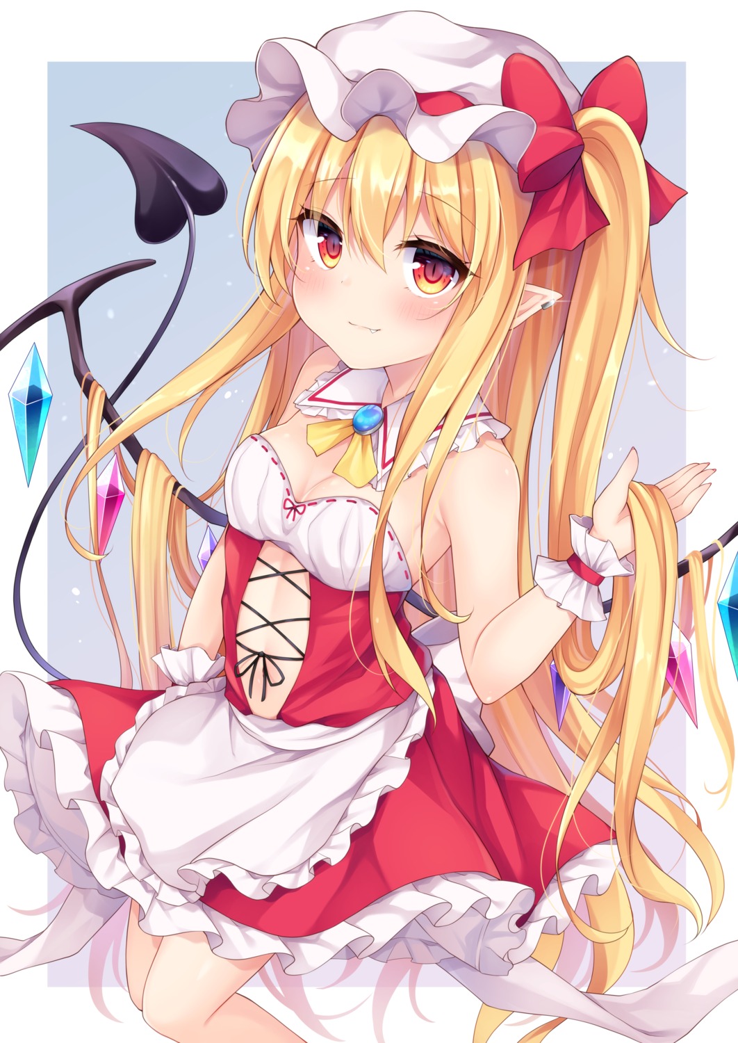 dress flandre_scarlet miy@ pointy_ears tail touhou wings