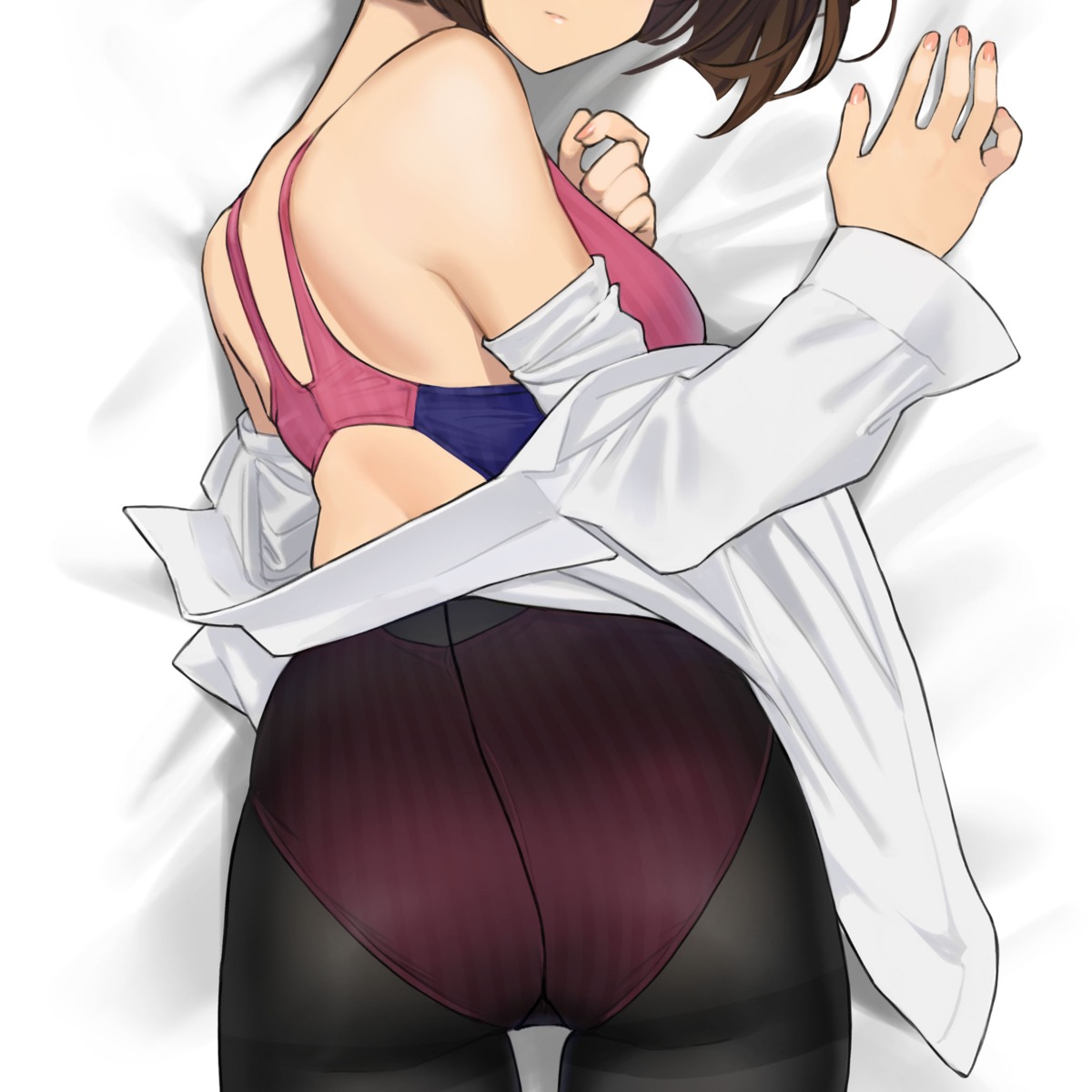 ass dress_shirt miru_tights moegi_homi pantyhose swimsuits yom