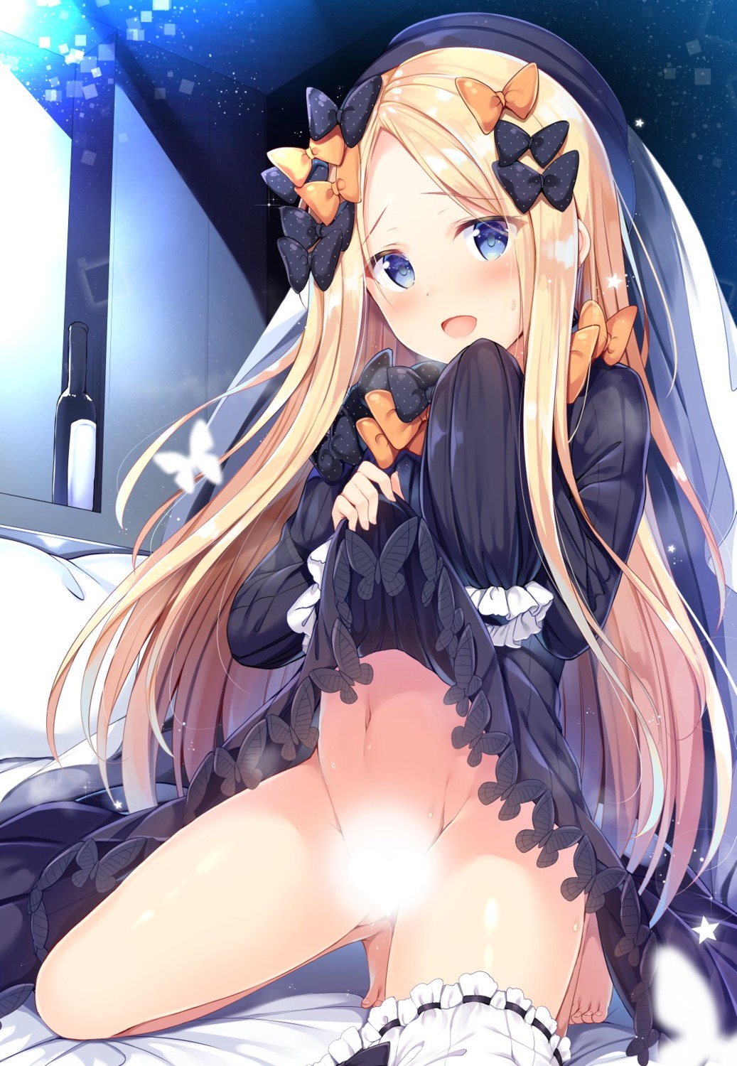 abigail_williams_(fate) bloomers censored dress fate/grand_order loli panty_pull skirt_lift tomoo