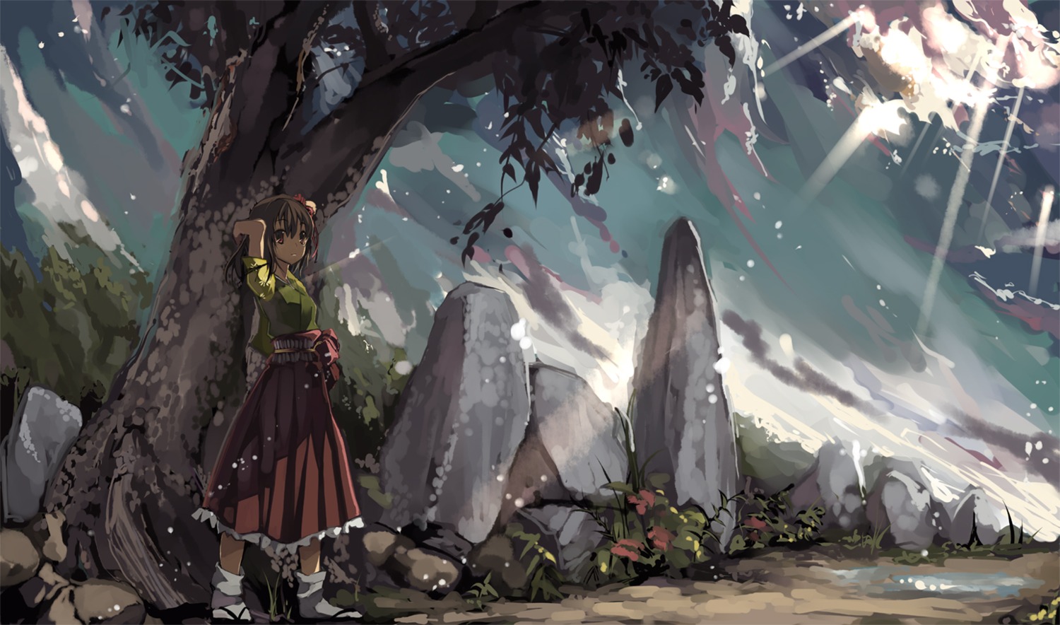 hieda_no_akyuu landscape shimadoriru touhou