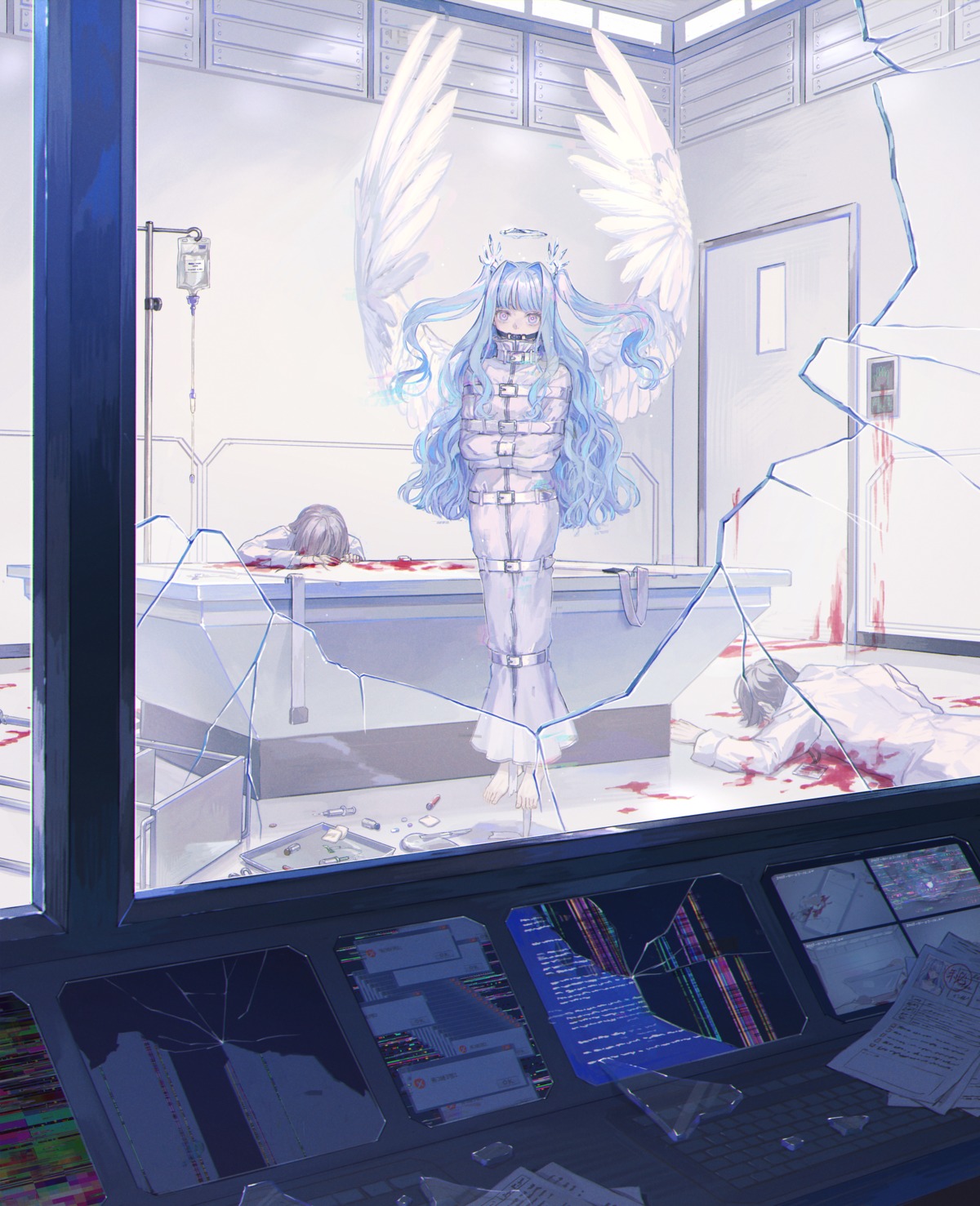 angel blood bondage nashiko_(nanaju_ko) wings