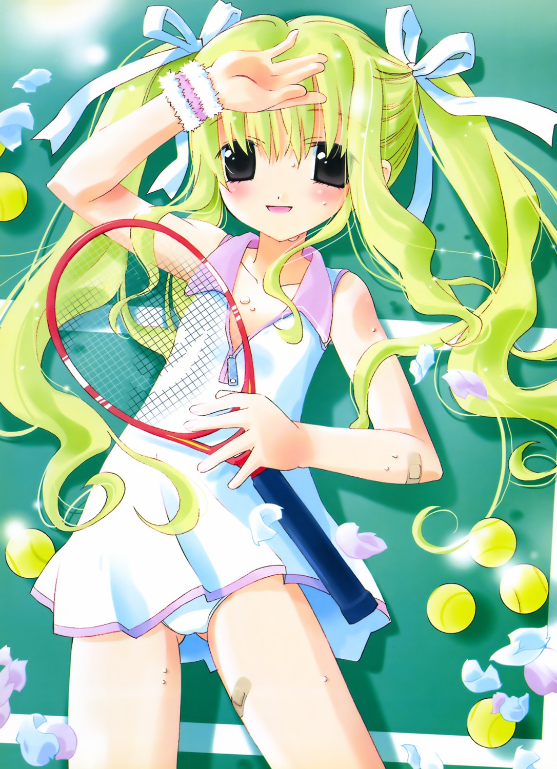 bandaid dress loli pantsu tennis wet yoshina_hijiki