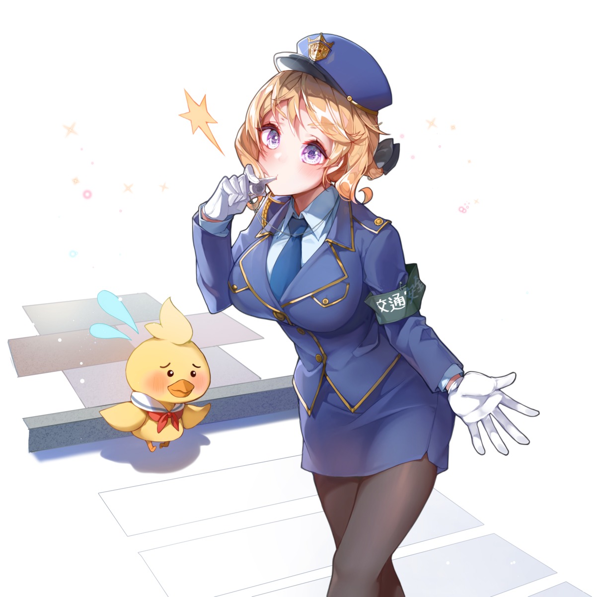 kanola_u pantyhose police_uniform