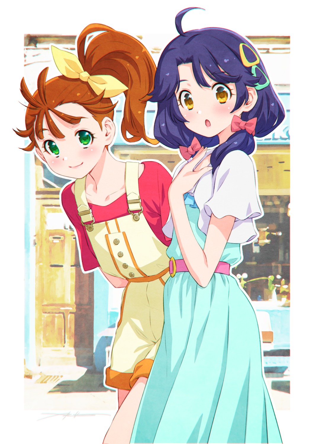 dress kazuma_muramasa natsuumi_manatsu overalls suzumura_sango tropical-rouge!_precure