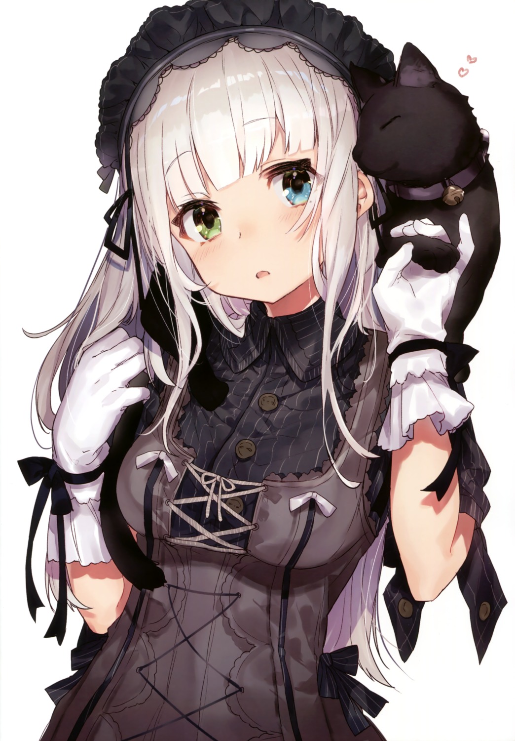 dress gothic_lolita heterochromia lolita_fashion mika_pikazo neko