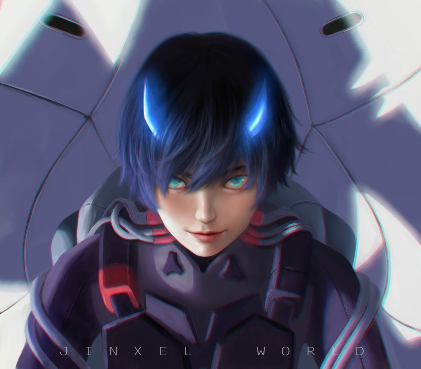 bodysuit darling_in_the_franxx hiro_(darling_in_the_franxx) horns jinxel_world male