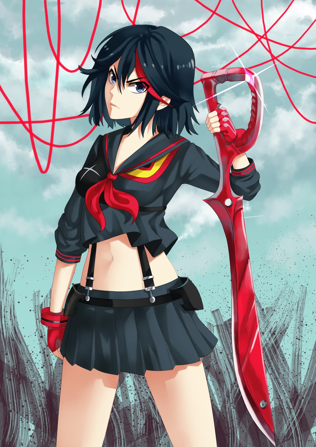 kill_la_kill matoi_ryuuko seifuku senketsu sword yoneyu