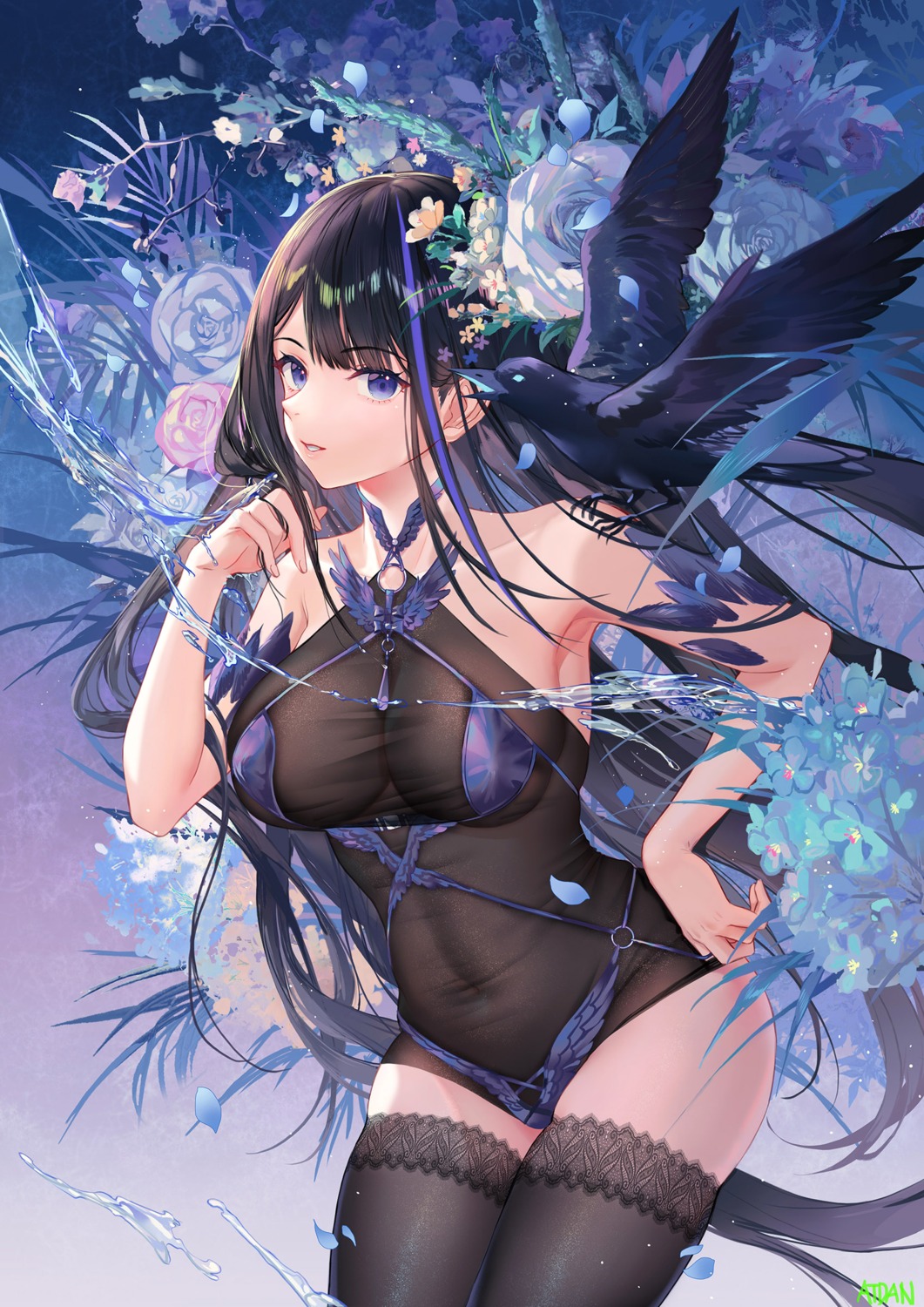 artist_revision atdan bikini erect_nipples leotard see_through swimsuits thighhighs