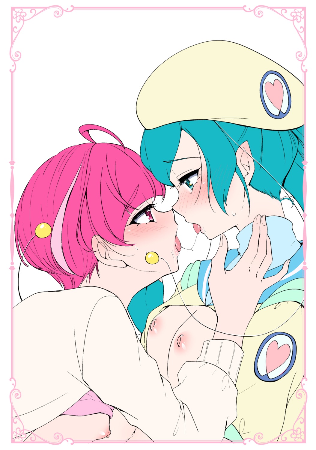 breasts hagoromo_lala hoshina_hikaru miyanoyuki star_twinkle_precure yuri