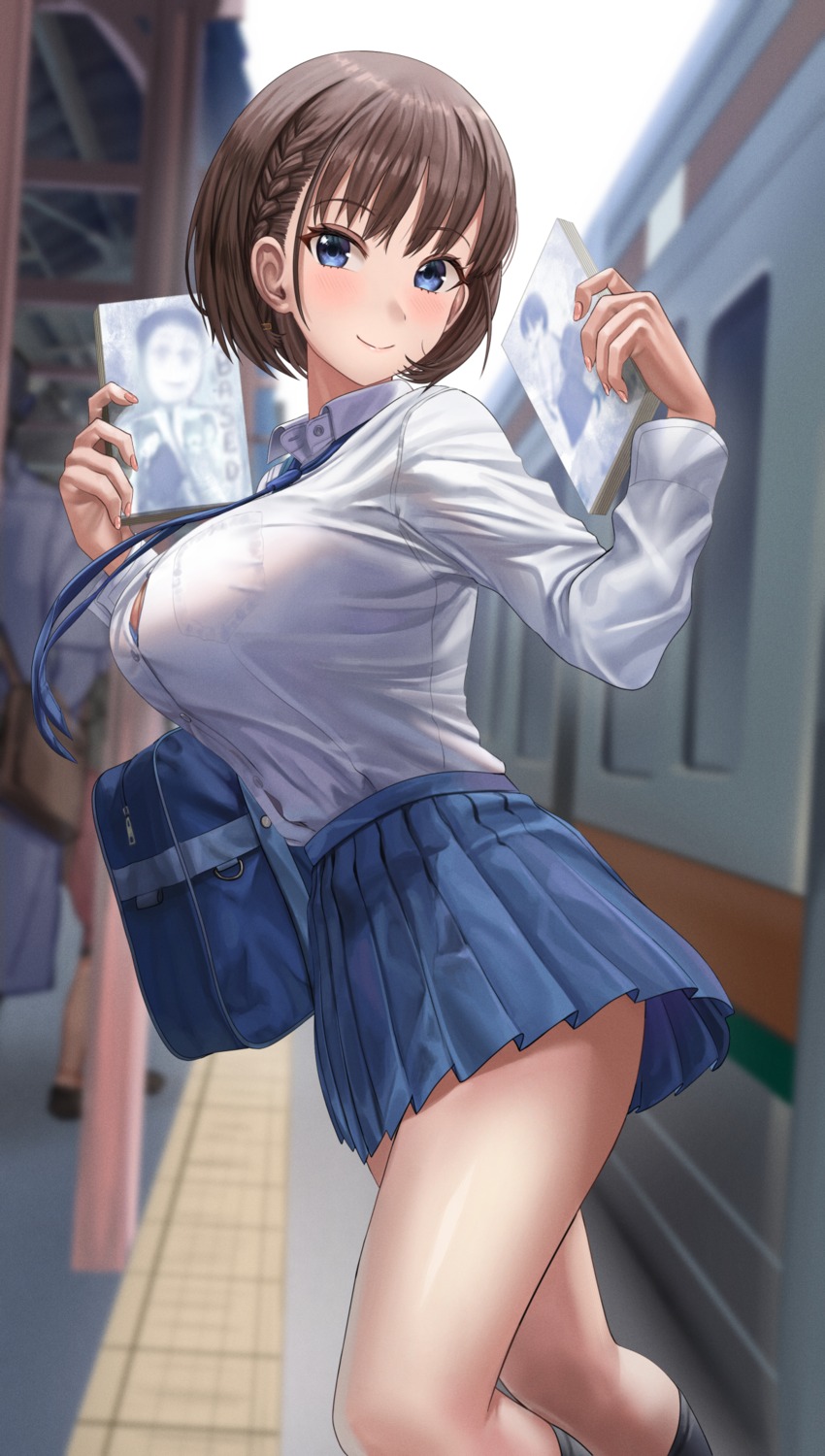 ai-chan_(getsuyoubi_no_tawawa) bra cleavage getsuyoubi_no_tawawa open_shirt seifuku silvertsuki1