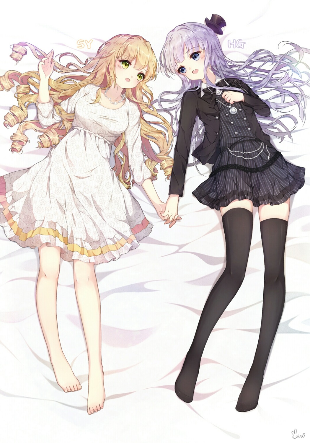 danby_merong dress lolita_fashion thighhighs yuri