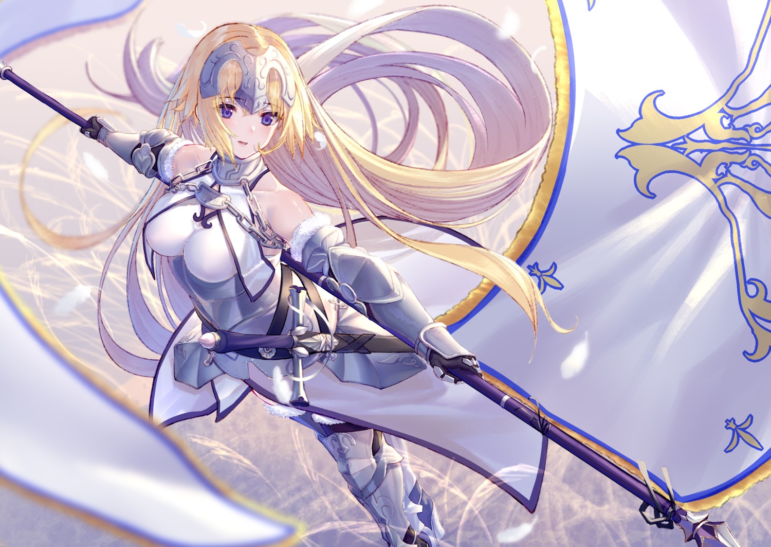 armor fate/grand_order heels jeanne_d'arc jeanne_d'arc_(fate) sword takubon thighhighs