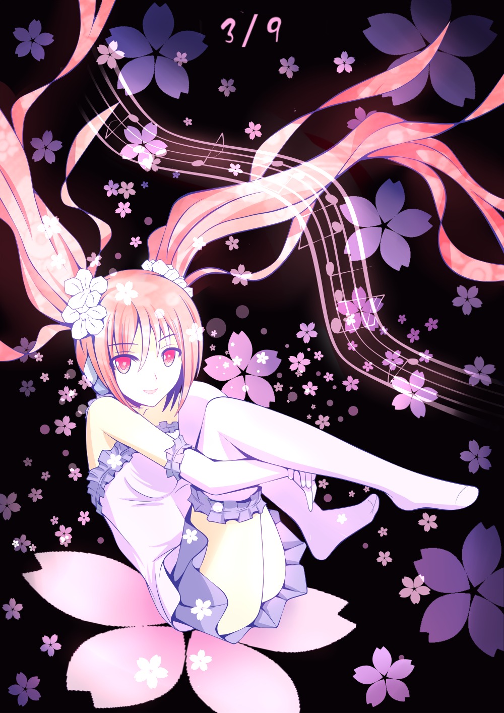 hatsune_miku langjiao sakura_miku thighhighs vocaloid