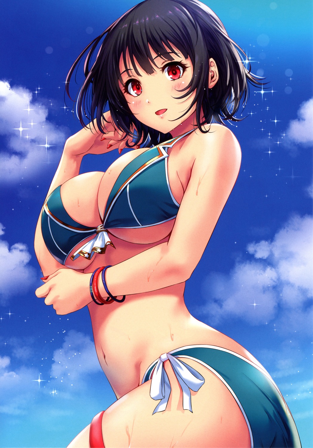 bikini garter kantai_collection sakiyamama screening swimsuits takao_(kancolle) wet