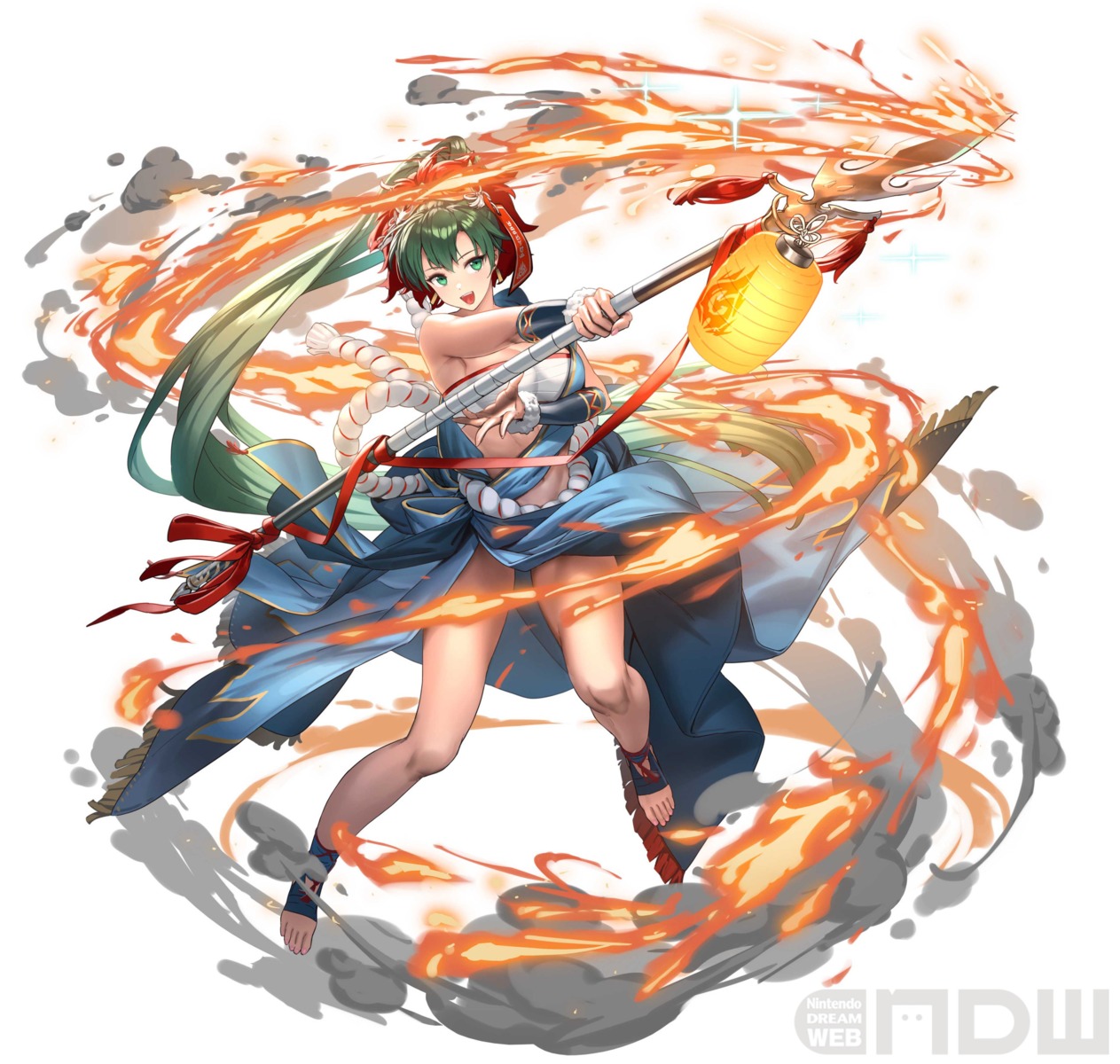 asian_clothes cleavage cuboon fire_emblem fire_emblem:_rekka_no_ken lyndis_(fire_emblem) nintendo sarashi weapon