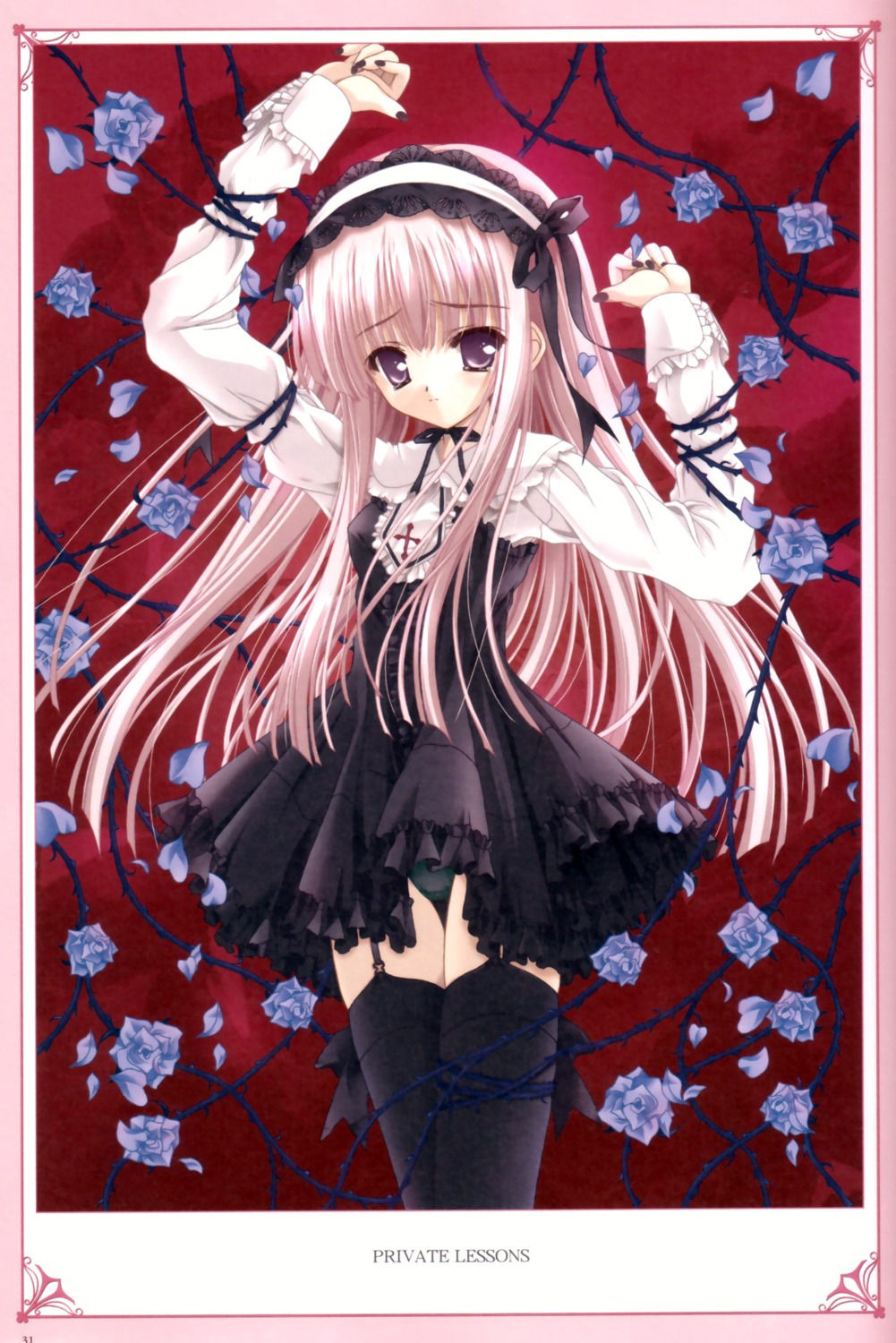 dress gothic_lolita jpeg_artifacts lolita_fashion pantsu ruby_rose_(tinkle) thighhighs tinkle