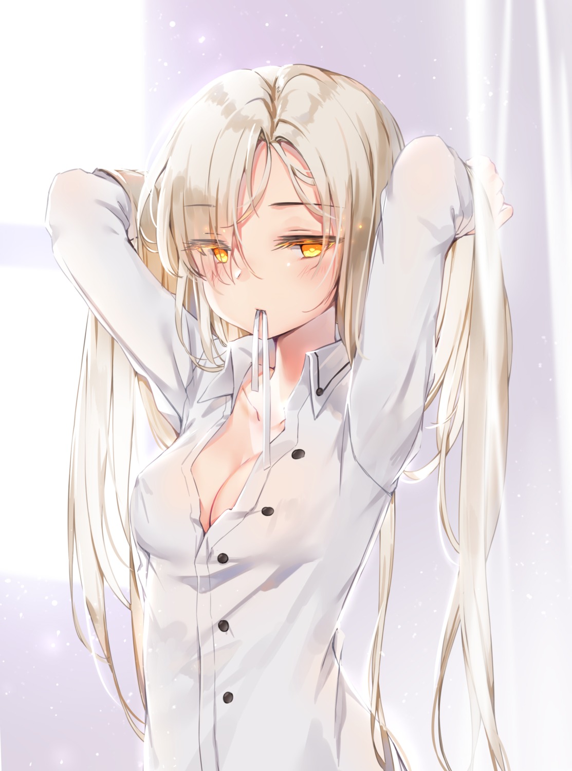 azur_lane cleavage erect_nipples maya_g open_shirt sheffield_(azur_lane)