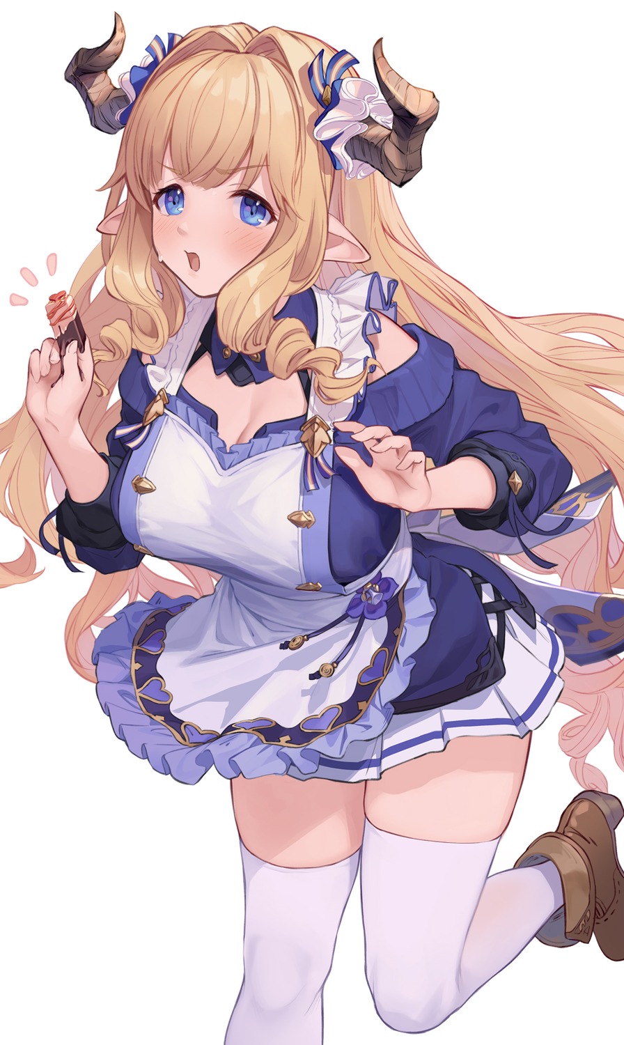 granblue_fantasy heels horns pointy_ears razia thighhighs u_suke