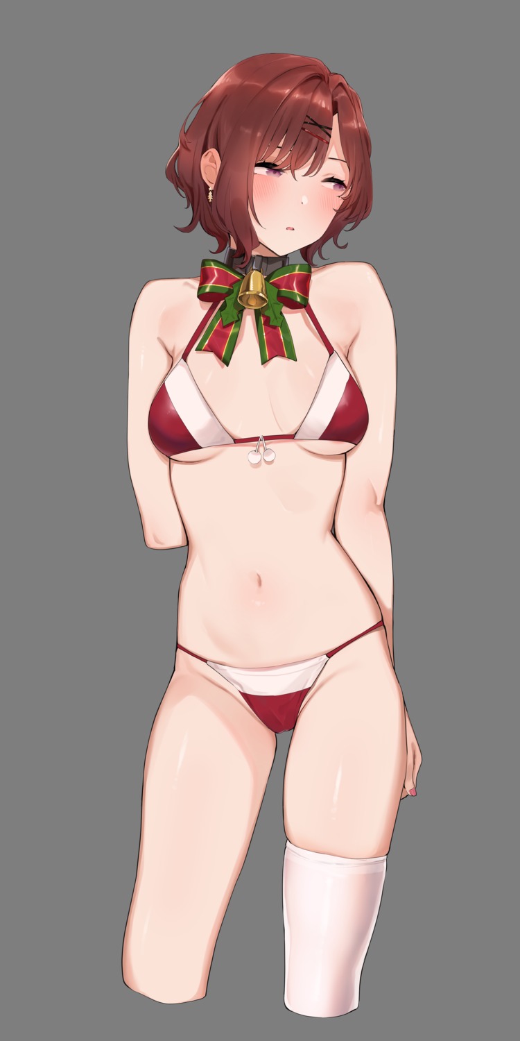 bikini christmas djheycha higuchi_madoka swimsuits the_idolm@ster the_idolm@ster_shiny_colors thighhighs