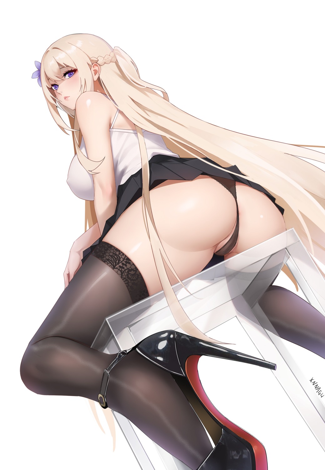 anus ass cameltoe erect_nipples heels lexington_(zhanjianshaonv) pantsu skirt_lift syngeloussier thighhighs thong zhanjianshaonv